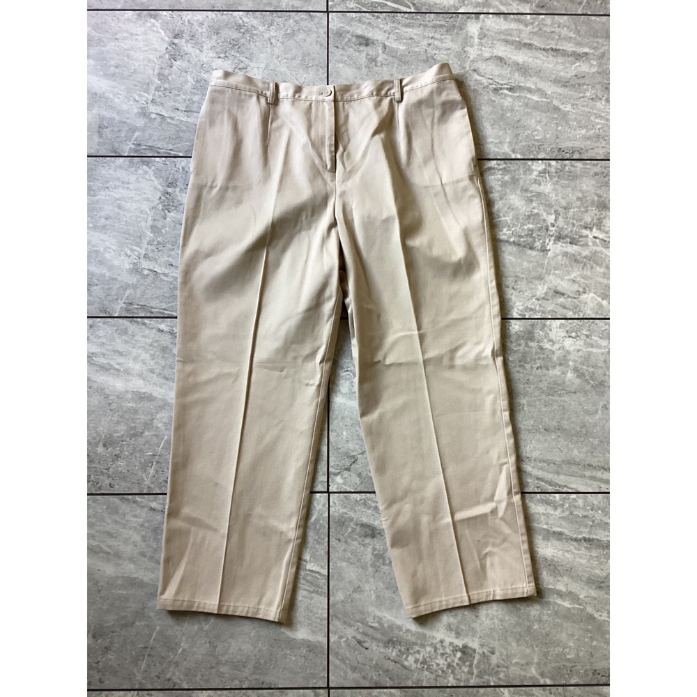 Pendleton Petite Khaki Tan Straight Leg Twill Pants Trousers Womens Size 16P